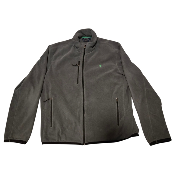 Polo Ralph Lauren Performance Fleece Jacket Gray Full Zip Men's Large - Picture 1 of 6